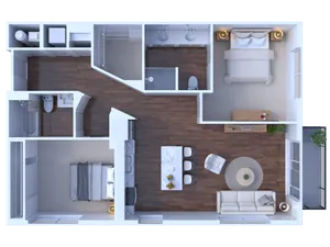1 bedroom 1 bath E1 1040 sqft