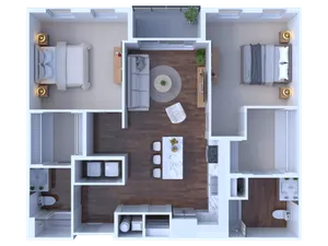 1 bedroom 1 bath E3 1152 sqft