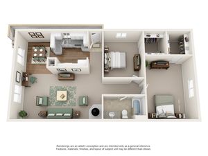 2 bed floorplan