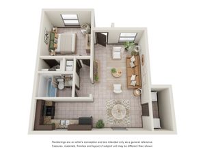 1 Bedroom - 1 Bathroom
