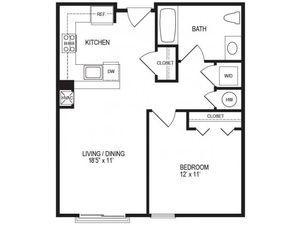 1 Bedroom Floor Plan | Rumney Flats 3