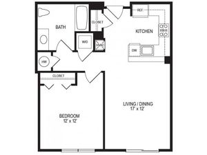 1 Bedroom Floor Plan | Rumney Flats 4