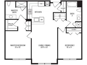 2 Bedroom Floor Plan | Rumney Flats 3