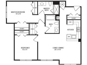 2 Bedroom Floor Plan | Rumney Flats 5