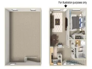 1 Bed Townhouse Floorplan
