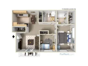 Barclay Apartments & Townhomes - 2 Bed 2 Bath Apartment