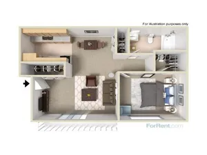 Barclay Apartments & Townhomes - 1 Bedroom Apartment