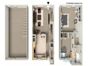 Barclay Apartments & Townhomes - Premium 2 Bed 1.5 Bath Townhouse