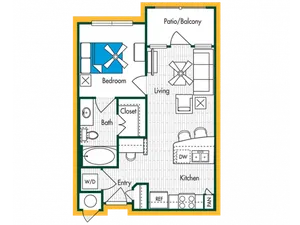 1BR/1BA - A1