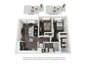 The Union - Two Bedroom Floorplan