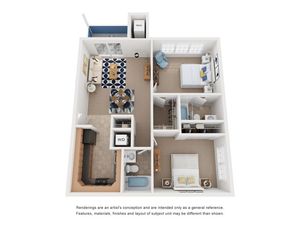 two bed floor plan