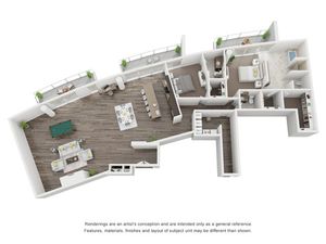 Two bedroom floorplan