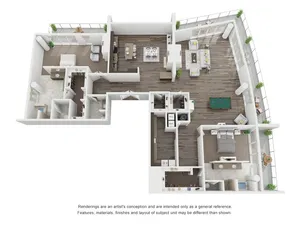 Two bedroom floorplan