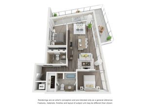 Two bedroom floorplan