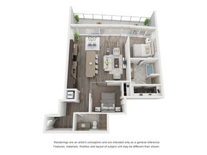 Two bedroom floorplan