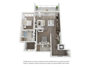 Two bedroom floorplan