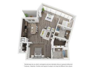 Two bedroom floorplan