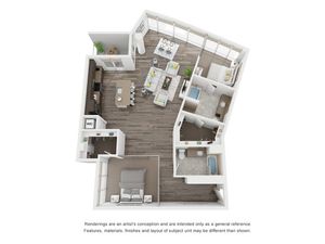 Two bedroom floorplan