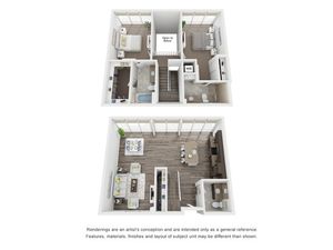 Two bedroom floorplan