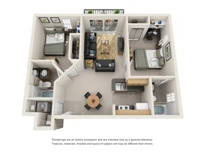 Campus Crossings at Ram\'s Pointe - 2-Bedroom Floorplan