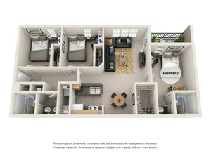 Campus Crossings at Ram\'s Pointe - Three-Bedroom Floorplan