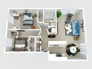 3D floorplan 2x1