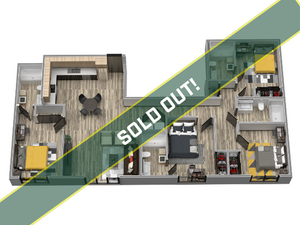 The Flats at Chase - Three-Bedroom Floorplan