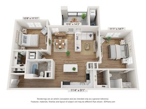 Two Bedroom floor plan
