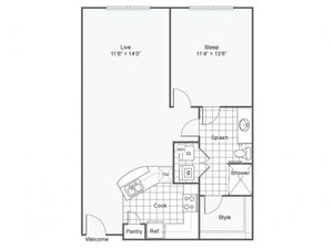 Floor Plan 9 | Dallas Texas Apartments Downtown | Arrive West End