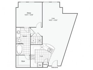Floor Plan 6 | Luxury Downtown Dallas Apartments | Arrive West End