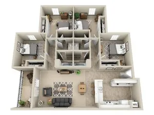 university village 4 bedroom furnished apartment