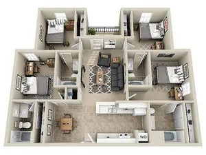4-Bed-4-Bath-Apartment-Near-Ball-State-Muncie-Indiana-Student-Housing