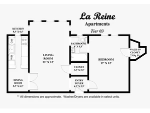 Tier 03 - 1 bed, 1 bath