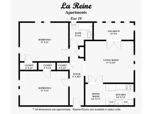 Tier 19 - 2 bed, 1 bath