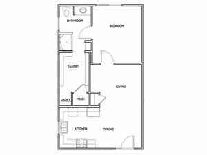 Tera Vera 55+ Gated Retirement Community Springfield Missouri 1 Bedroom Furnished Floor Plan