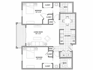 2 bedroom apartment home at The Abbey