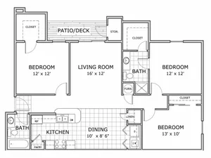 Three-Bedroom-Phase-One-Floor-Plan-Battlefield-Park-Apartments
