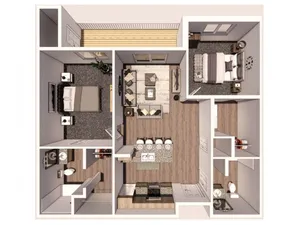 2 Bedroom C 3D Floor Plan