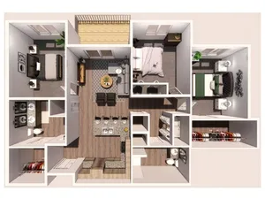3 Bedroom C 3D Floor Plan