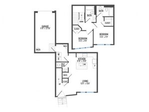 Floor Plan 27 | 1 Bedroom Apartments Pittsburgh Pa | Arsenal 201