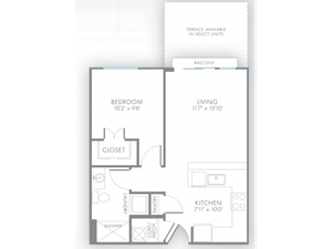 1 Bedroom Floor Plan | Indianapolis Apartments | Artistry
