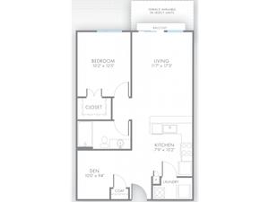 1 Bedroom Floor Plan | Indianapolis Apartments | Artistry