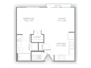 Studio Floor Plan | Apartment Rental Indianapolis | Artistry