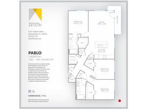 3 Bedroom Floor Plan | Apartments For Rent In Indianapolis In | Artistry