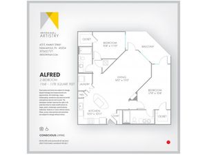 2 Bedroom Floor Plan | Apartment Rental Indianapolis | Artistry