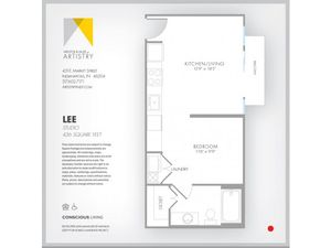 Studio Floor Plan | Apartment Rental Indianapolis | Artistry