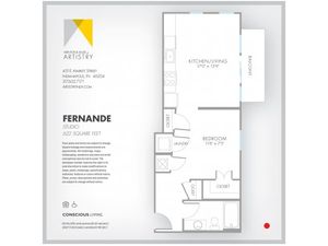 Studio Floor Plan | Apartment Rental Indianapolis | Artistry