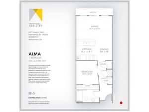 1 Bedroom Floor Plan | Indianapolis Apartments | Artistry
