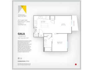 1 Bedroom Floor Plan | Indianapolis Apartments | Artistry