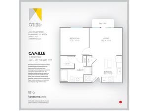 1 Bedroom Floor Plan | Indianapolis Apartments | Artistry